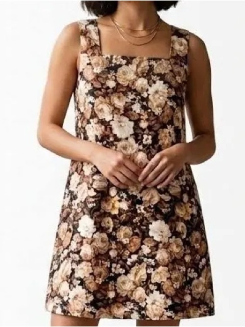 Abercrombie & Fitch Black Floral Square-Neck Mini Dress
